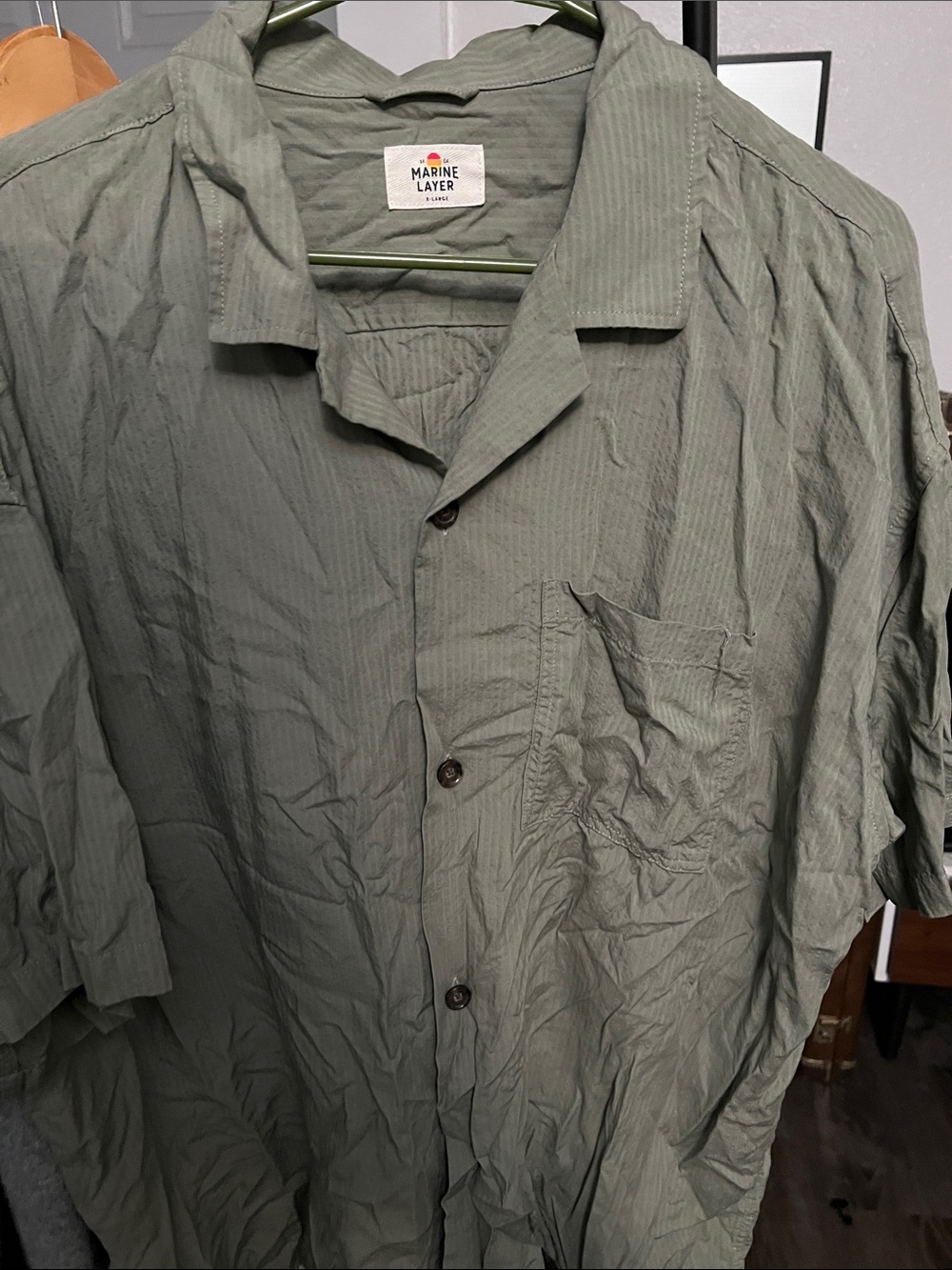 Marine Layer Olive Green Short Sleeve Shirt
